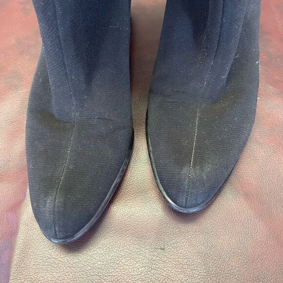 Stuart Weitzman Gore-Tex Black Block Heel | Mercari Stuart Weitzman black goreit gore-tex‎ boots mid calf heel size 8